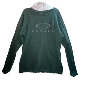 Oakley Mens Tee Long Sleeve Green Camo M Performance Fit Hydrolix READ